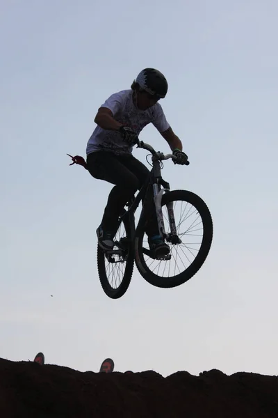 Ciclistas Montaña Acción —  Fotos de Stock