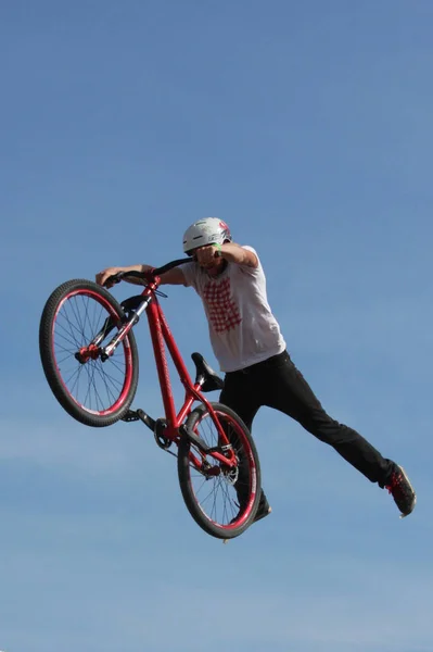 Ciclistas Montaña Acción — Foto de Stock