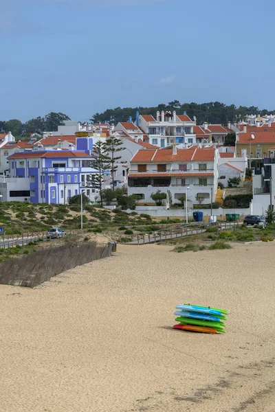 Vila Nova de Milfontes stad och strand — Stockfoto