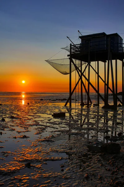 Cabañas Pescadores Costa Atlántica Francesa — Foto de Stock