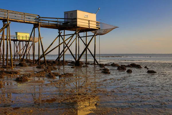 Cabañas Pescadores Costa Atlántica Francesa — Foto de Stock