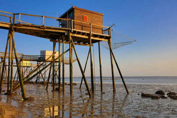 Cabañas Pescadores Costa Atlántica Francesa — Foto de Stock