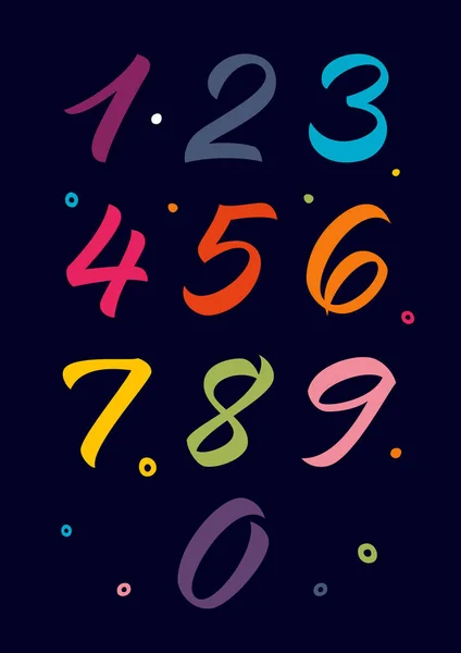 Reihe Kalligrafischer Zahlen — Stockvektor