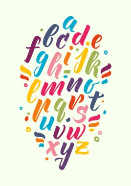 Beyaz arka plan üzerinde kaligrafi alfabesi