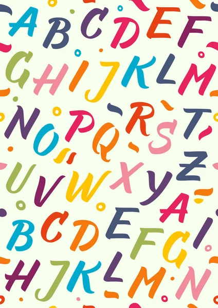 Motif Alphabet Calligraphique Sur Fond Blanc — Image vectorielle
