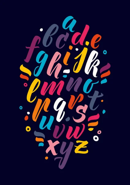 Alphabet Calligraphique Sur Couleur Foncée — Image vectorielle