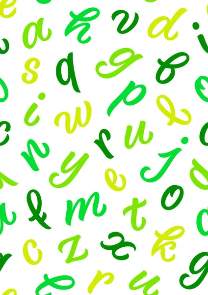 Modello Con Lettere Alfabetiche Calligrafia Lettering — Vettoriale Stock