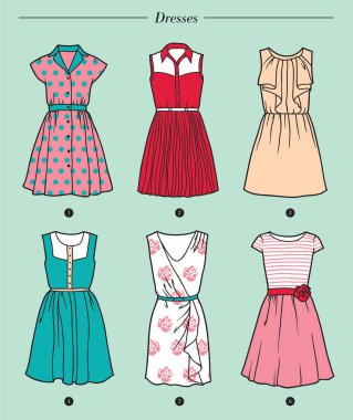 dresses_color_green_background
