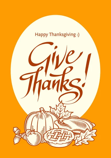 Thanksgivingday _ card - Stok Vektor