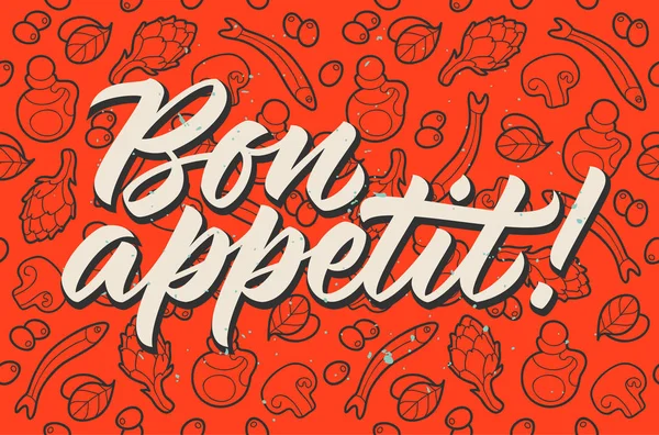 Bonappetit _ calligraphie _ rouge — Image vectorielle
