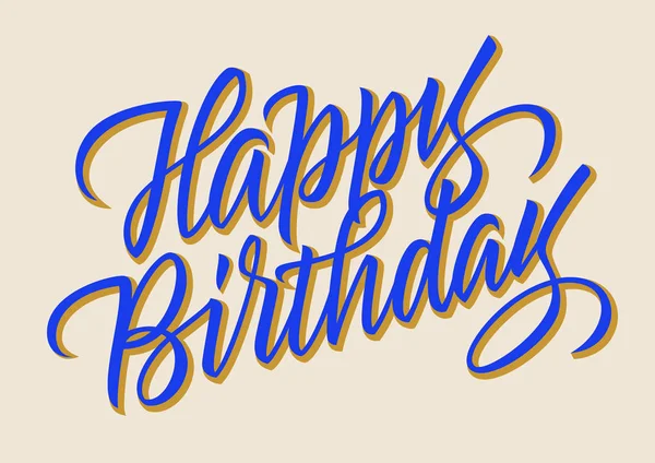 Happy _ birthday _ calligraphy _ blue — Archivo Imágenes Vectoriales