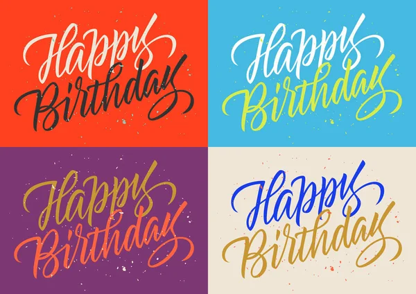 Happy _ birthday _ calligraphy _ set — Archivo Imágenes Vectoriales