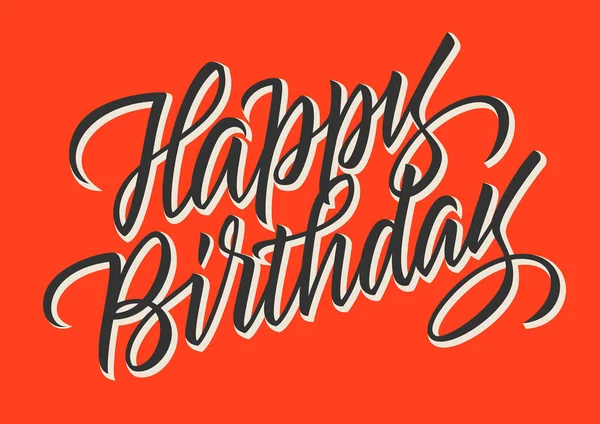 Happy _ birthday _ calligraphy _ red — Archivo Imágenes Vectoriales