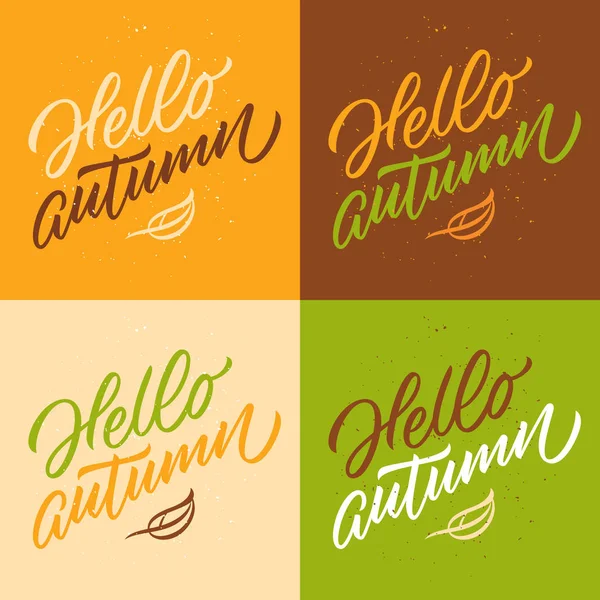 Hello _ autumn _ set — Vector de stock