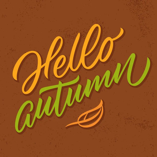 Hello _ autumn _ brown — Vector de stock