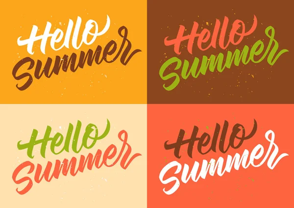 Hello_summer_calligraphy_set_yellow — Stockvector