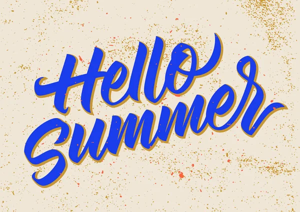 Hello_summer_calligraphy_blue — Stockvector