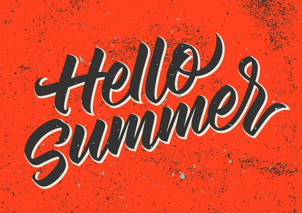 Hello_summer_calligraphy_red — Stockvector