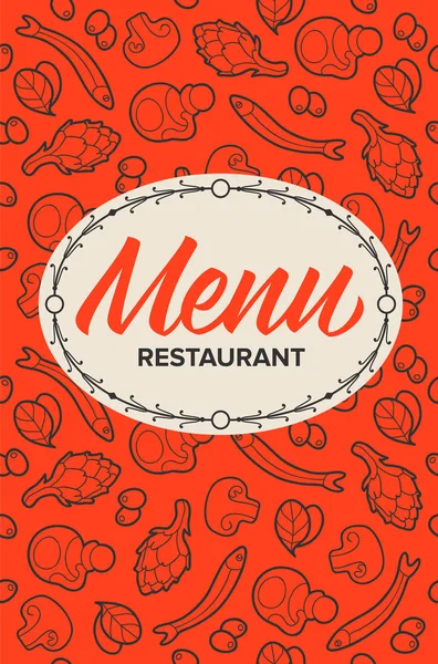 Menu_calligraphy_pattern_red — Stockvector