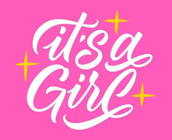 Girl _ lettering Vetor De Stock
