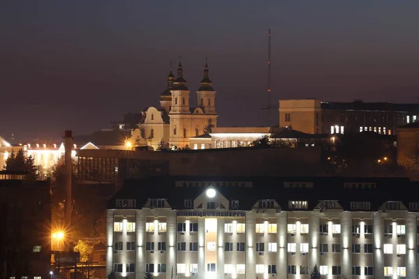 Evening Vinnytsia View City Center — Stock Photo, Image