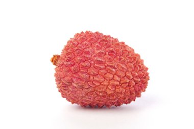 Taze lychee yakın beyaz arka plan üzerinde izole makro yukarı. Kırpma yolu. Tam alan derinliği