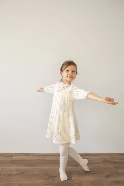 Little Ballerina White Dress — Stock Photo, Image