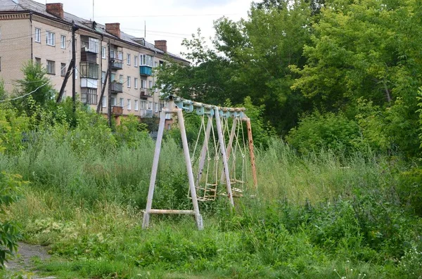 Playgrounds Para Niños Ciudad Korkino Los Urales Del Sur Provincia —  Fotos de Stock