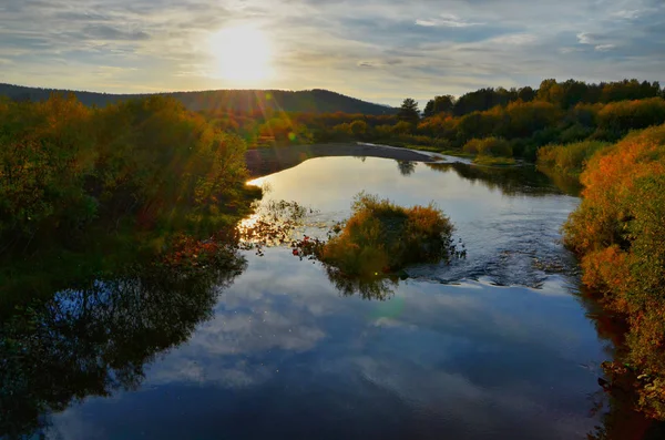 Otoño Oro Cálido Las Montañas Los Urales Del Sur Gran — Foto de Stock