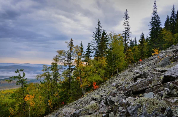 Otoño Oro Cálido Las Montañas Los Urales Del Sur Gran — Foto de Stock