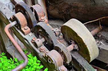 Vintage whetstone aracı. Tirlyan Ural Köyü eski evde bulundu, 