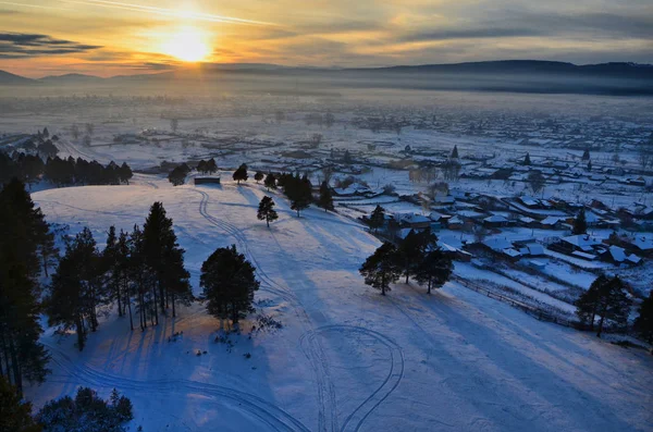 Winter Het Dorp Van Tirlyan Gelegen Bergen Van Het Zuiden — Stockfoto