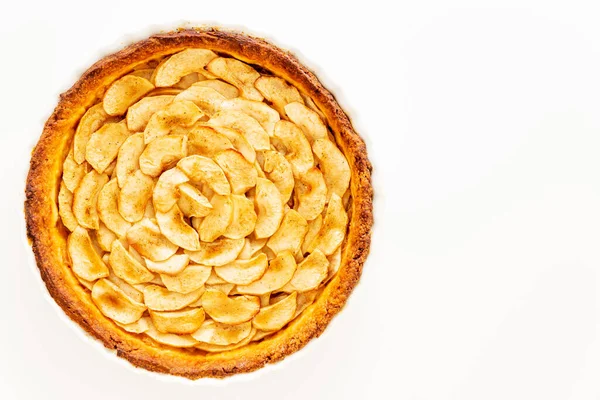 Homemade Baked French Apple Tart Open Faced Apple Pie Baking Stock Picture