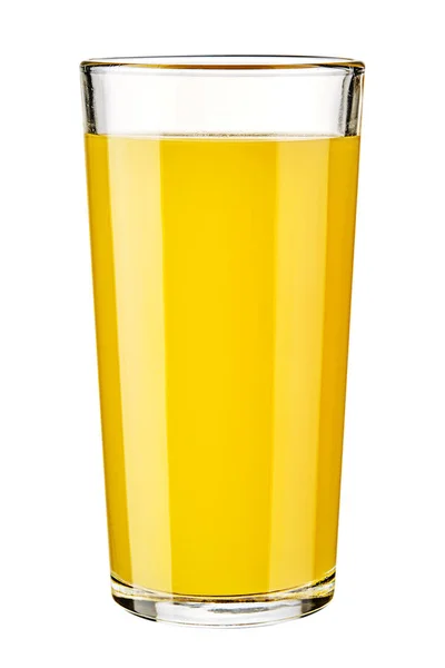 Glas mit Orangensaft isoliert auf weißem Hintergrund. — Stockfoto