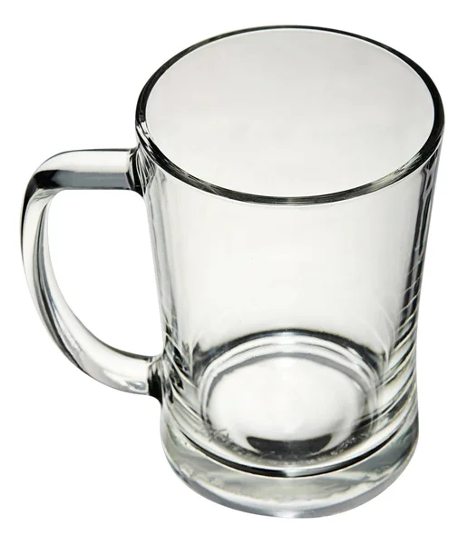 白い背景に分離された空のグラス ビール. — ストック写真