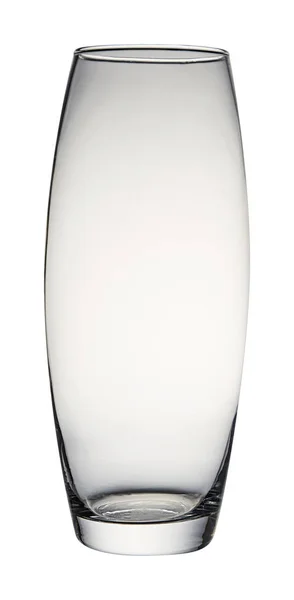 Leere Glasvase isoliert auf weißem Hintergrund. — Stockfoto