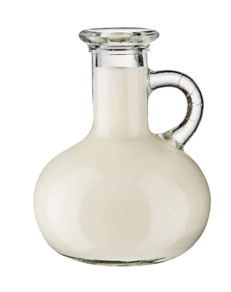 Krug Milch mit Griff isoliert auf weißem Hintergrund. — Stockfoto