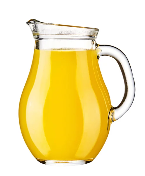 Orange juice in pitcher. Isolated on white background. — Stock Photo, Image