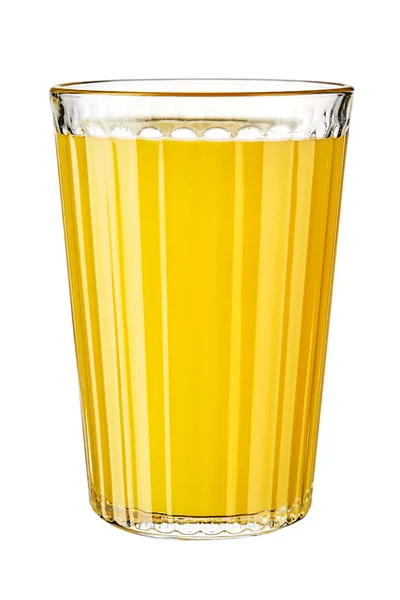 Beyaz arka plan üzerinde izole portakal suyu ile cam. — Stok fotoğraf