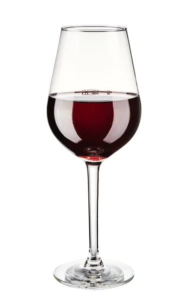 Glas Rotwein isoliert auf weißem Hintergrund. f — Stockfoto