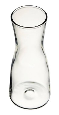 boş cam vazo beyaz arkaplanda izole. 