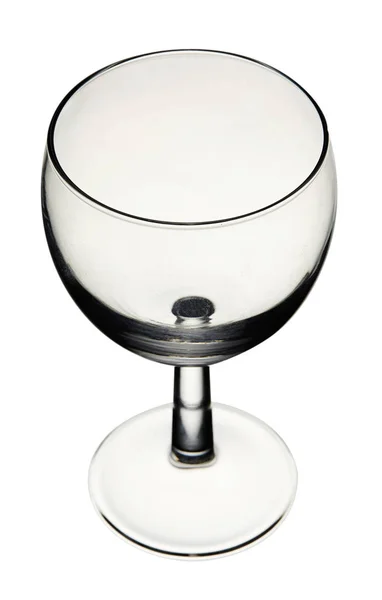 Vinho Vidro Vazio Isolado Sobre Fundo Branco Vista Frontal — Fotografia de Stock
