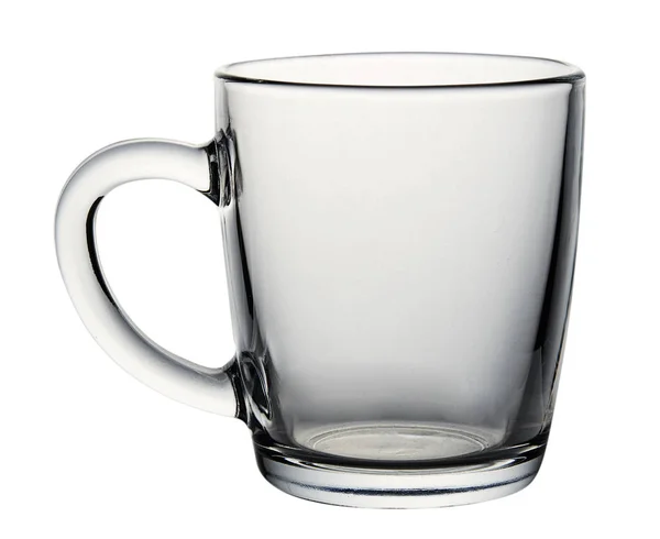 Порожня скляна чашка ізольована на білому тлі . — стокове фото