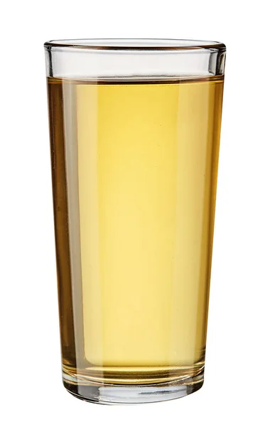 Glas Apfelsaft isoliert auf weißem Hintergrund. — Stockfoto
