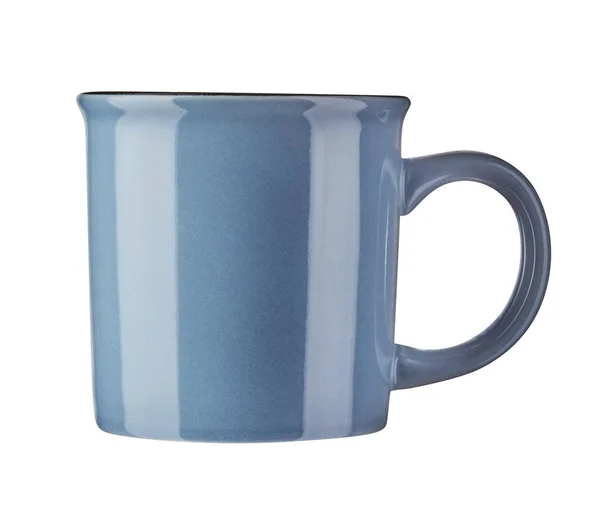 Blaue Tasse isoliert auf weißem Hintergrund. — Stockfoto
