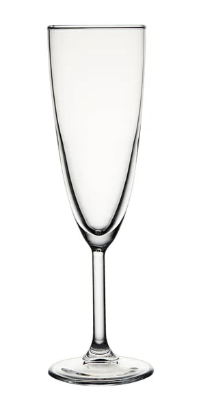 Leeg glas champagne geïsoleerd op witte achtergrond. — Stockfoto