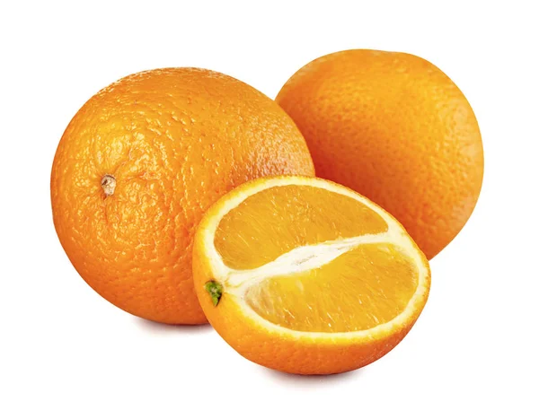 Fruta naranja entera. Aislado sobre fondo blanco — Foto de Stock