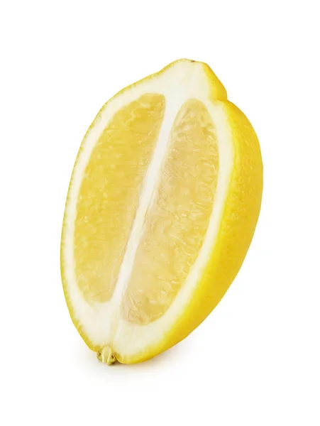 Ripe slice of yellow lemon citrus fruit — Stock Photo, Image