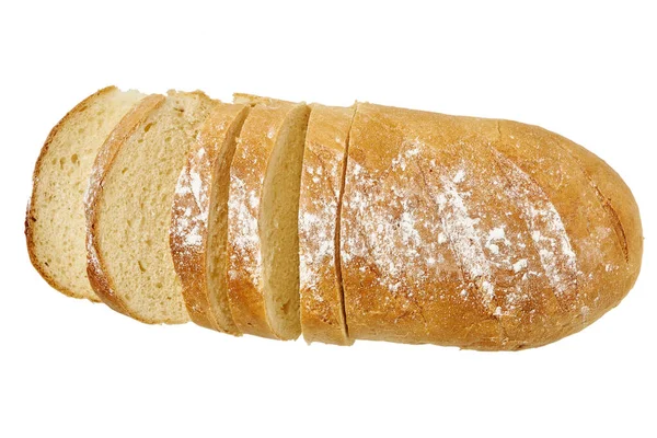 Pan rebanado, aislado sobre fondo blanco — Foto de Stock