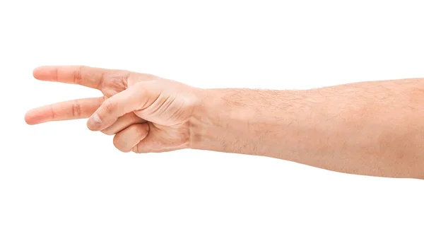 Hand zeigt den isolierten Hintergrund Nummer zwei — Stockfoto